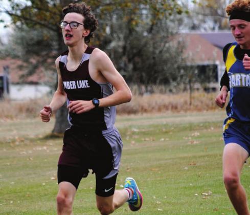 Timber Lake junior Ian Beyer won the Region 4B cross country title Oct. 14 in Gettysburg and qualified for the state meet Oct. 24 in Rapid City. Photo by Mary Farlee