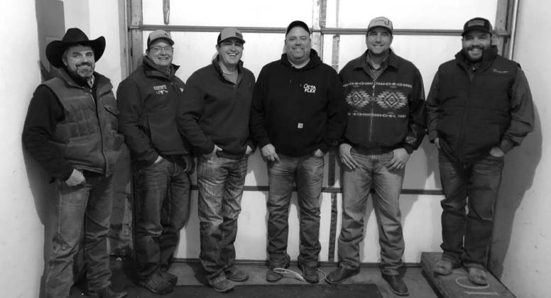 Directors of the Timber Lake Rodeo Association. L-R Archie Hulm, Rusty Gebhardt, Patrick Maher, Richard Gross, Jace Booth, Ben Bieber).