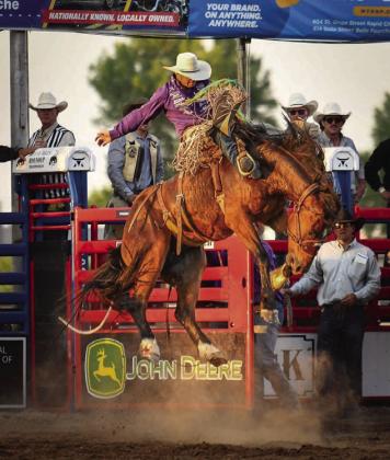 Shorty Garrett is currently ninth in the world standings in saddle bronc riding. Photo by Hailey Rae, courtesy of Black Hills Roundup