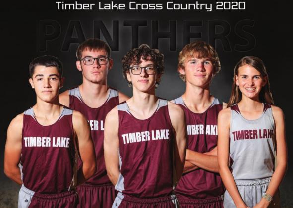 Panther cross country runners for this season are (L-R) Caleb Bieber, Ethan Farlee, Ian Beyer, Chase Marshall, and Meredith Maciejewski. Photo illustration by Robert Slocum
