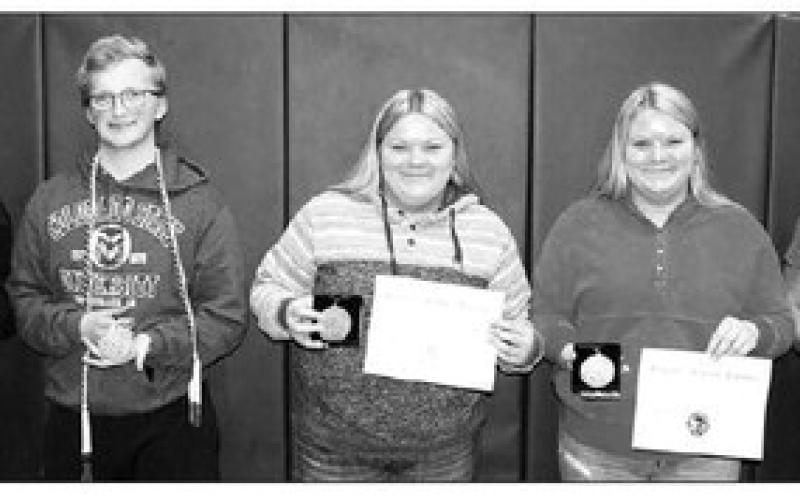 (Dupree High School has five South Dakota Regents Scholars this year. They are L-R): Wambli Quintana, Case DePoy, Cassidy Farlee, Carsyn Farlee, and JW Pederson. To earn this title, a student must pass all core classes with a C or better and take four, rather than the required three, math and science classes.