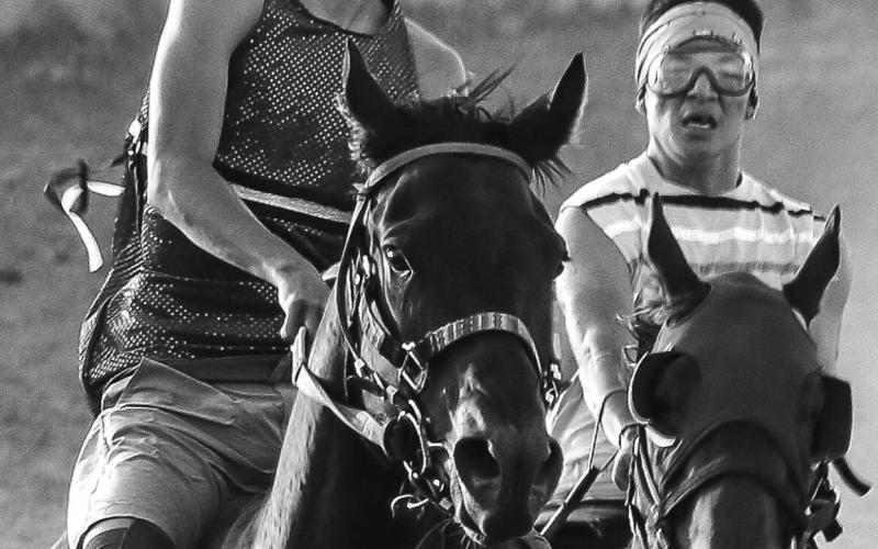 Fans enjoyed the Indian relay races held during the Faith Stock Show.