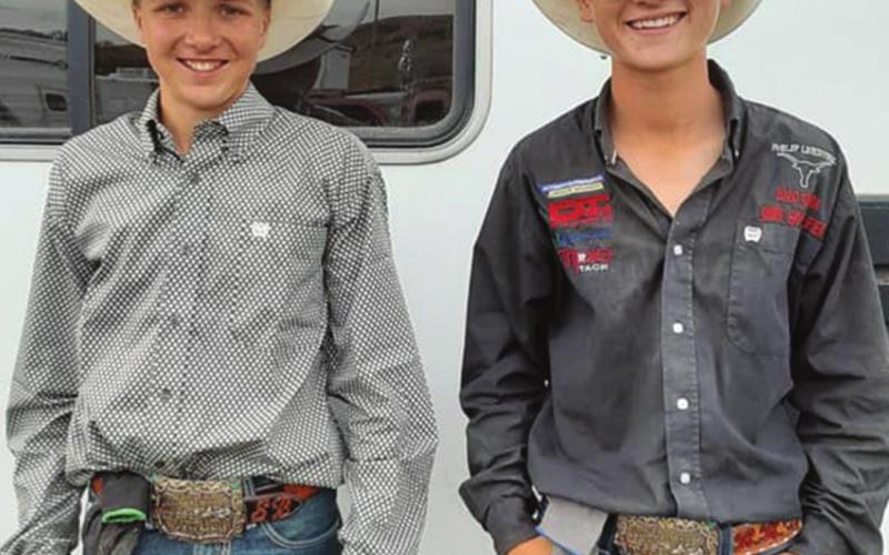 Sage Burress and Rope Roghair placed fifth and narrowly missed qualifying for nationals at the state high school rodeo finals. Photo courtesy of Maria Roghair