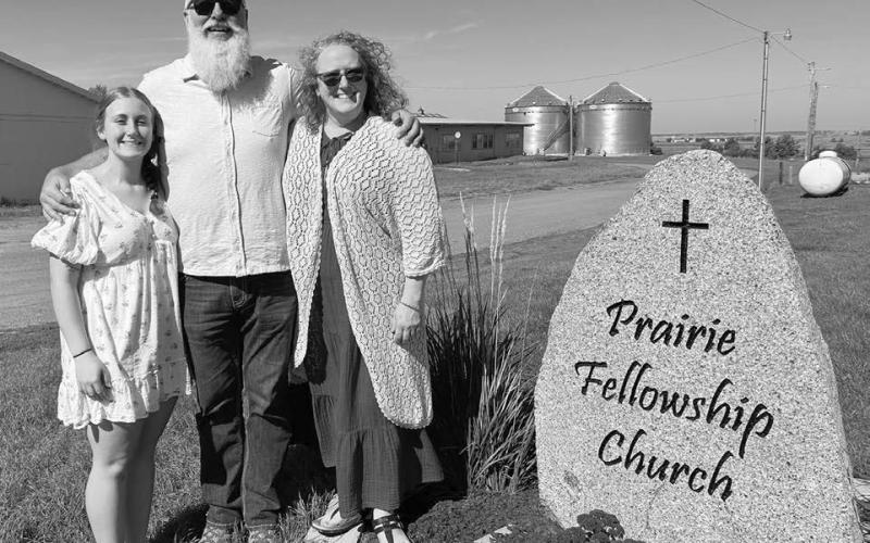 Prairie Fellowship Church in Isabel is led by Pastors Dave and Stephanie Johnston, pictured with their daughter Emma. Photo by Ann Arnold