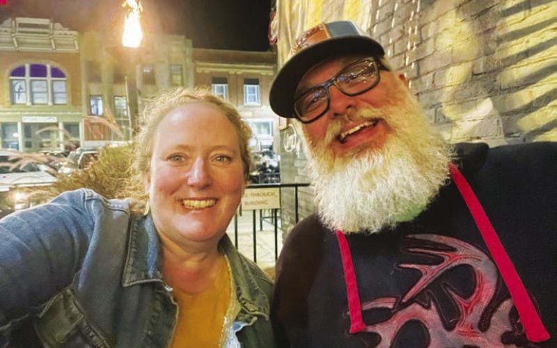 Dave Johnston with his wife, Stephanie