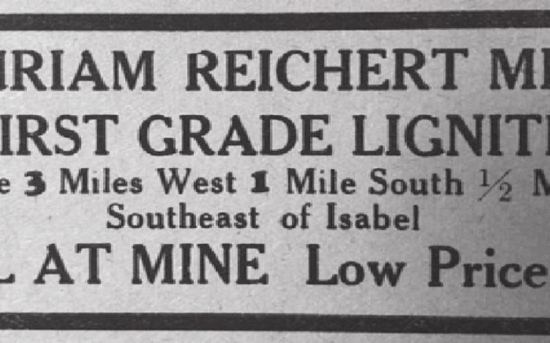 Ad from The Isabel News, January, 1941