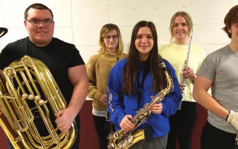 Timber Lake musicians (L-R) Seth Barnica, Kendal Lemburg, Abby Linderman, Code Enright and Caleb Quinn earned Superior ratings for their pre-recorded performances which were submitted to the Region 6 small group music contest.