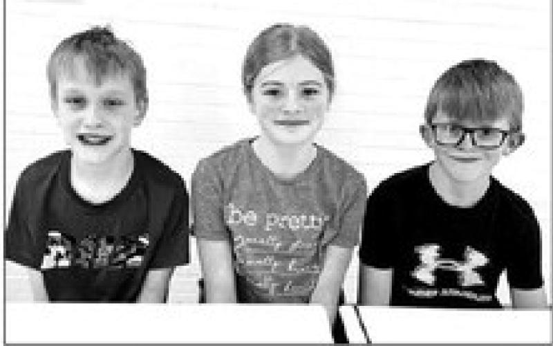 5th grade L-R Mason Hollenbeck and Alexa Roggow (winners) and Luke Beer (alternate). NOT PICTURED: Ryan Angsman (alternate). Photos by Kathy Nelson