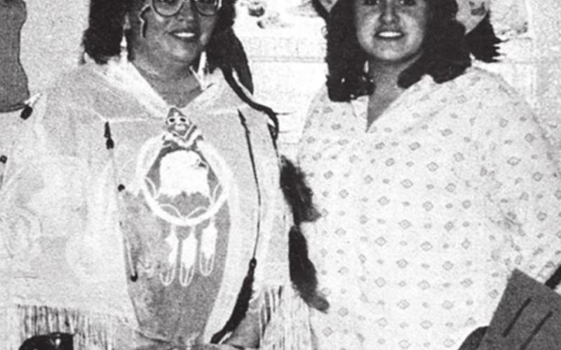 Kim Holzer and Ann Schlosser teamed up to win first place in People’s Choice and third place from the judges in the Second Annual Chili Cookoff held March 28, 1992 at Timber Lake.