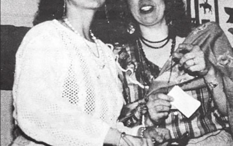 Peggy Ley and Deb Bickel made chili and told fortunes at their booth. They also offered to dance around camp fires.