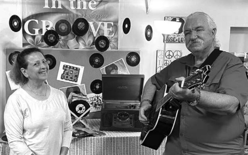 Lorna and Terence Sinclair-Wood enjoyed the music exhibit at the Timber Lake Museum recently. Both are Beatles fans, especially Terence, who is British and had a front-row seat from the beginning of their career.