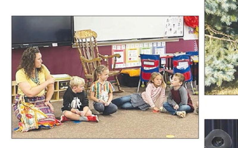 Megan O’Leary teaches a session on Lakota language to elementary students.