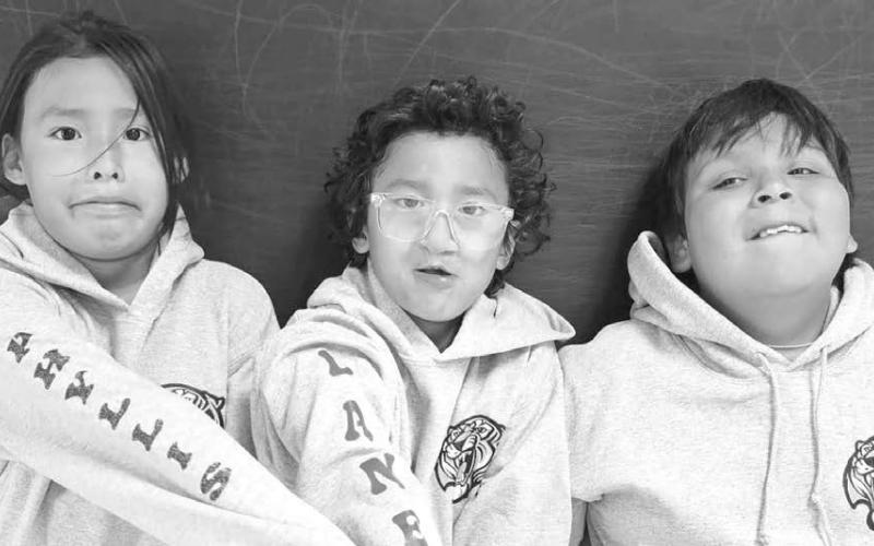 These three little ones had perfect attendance at Dupree Elementary this year (l-r):Phyllis Iron Hawk, Lane Iron Hawk, and Kenneth Fights The Thunder.