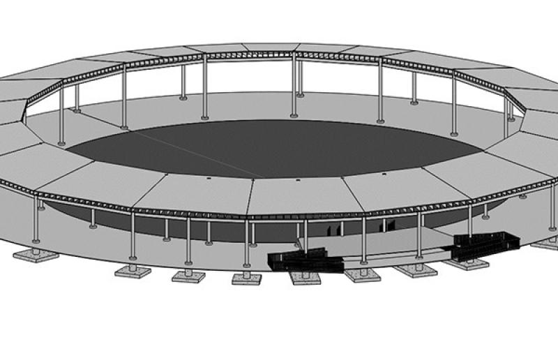 Architects rendering of proposed CRST Pow Wow Grounds Bowery