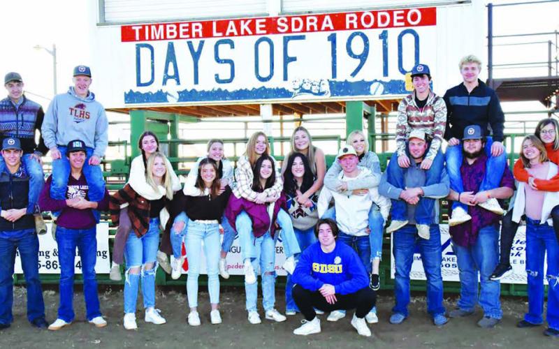 FRONT CENTER: Francesco Barbini; MIDDLE STANDING (L-R): Wylee Keller, Isaiah Ducheneaux, Code Enright, Shay Kraft, Abigail Linderman, Tobi Hintz, Jayden Miller, AJ Lindskov, Dawson Jewett, Natalie Biegler; (BACK ON BACKS (L-R): Caleb Bieber, Thane Keller, Natalie Gross, Carlie Lawrence, Cindy Hoyt, Kenna Webb, Harlee Hulm, Konor Lindskov, Brady Sandquist, and Kendal Lemburg; NOT PICTURED: Slater Ducheneaux