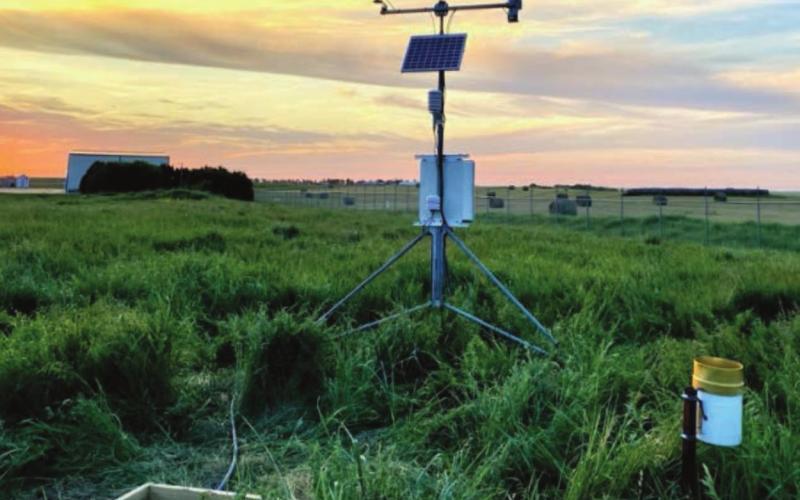 The South Dakota Mesonet weather station near Eagle Butte was recently reactivated through the support of the Cheyenne River Sioux Tribe Telephone Authority. Photo by Genna Langum