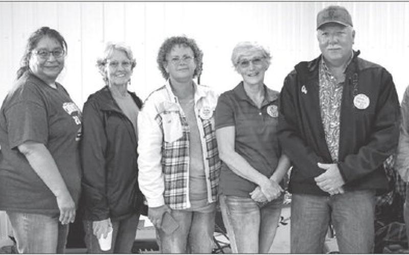 Class of 1983 L-R: Julie Stambach Lane, Gail White Feather, Carla Holmes Stambach, Shelley Farlee Brehmer, Deanne Marple Keegan, Rob Farlee, Joe Carmody. Photos by Kathy Olsen