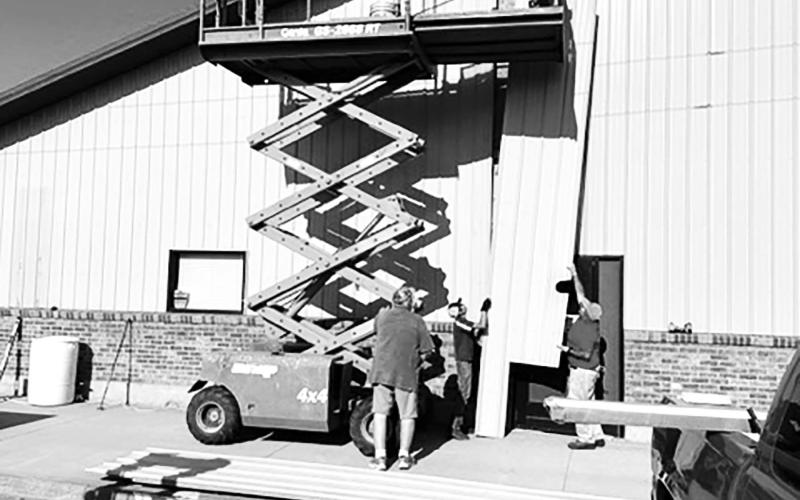 Construction zone All of Timber Lake is a construction zone this summer as crews work to make repairs from the multi-million-dollar hail storm of July 5, 2022. Here the Three Seasons Tent Rental &amp;amp; Construction crew replace siding on the west side of the Timber Lake Museum. Other projects throughout town have kept local contractors and several from out-of-town busy.