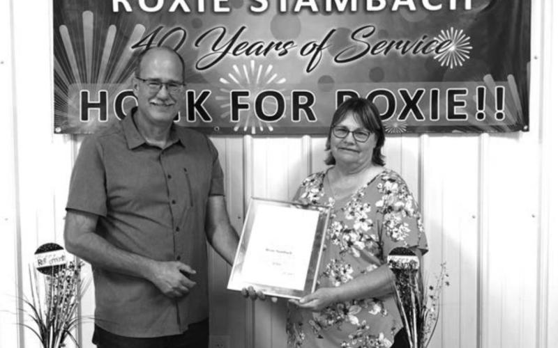 Bill Chase, District FSA Director (LEFT) and Roxie Stambach.