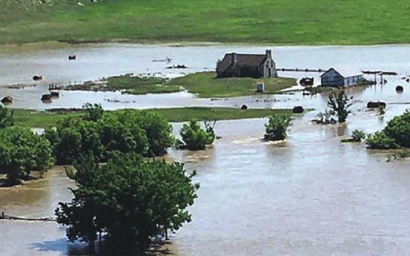 Holy Spirit Chapel (the Old Stone Church) north of Firesteel was surrounded by water after last week’s rain storm. Buck and Lori Ward, whose home is nearby, sustained flood damage. (See photo on back page) Photo by Blake and Kate Conner