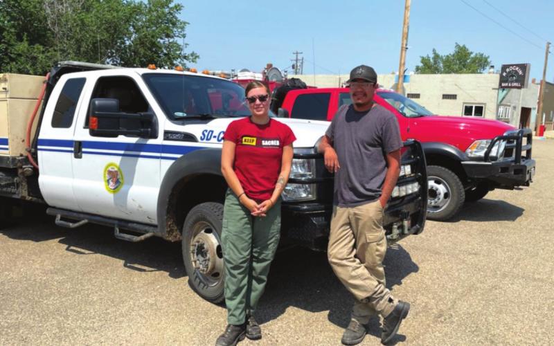 Ryia LeBeau and Shane Bad Warrior are part of a local team of BIA firefighters patroling the Cheyenne River Reservation this summer.