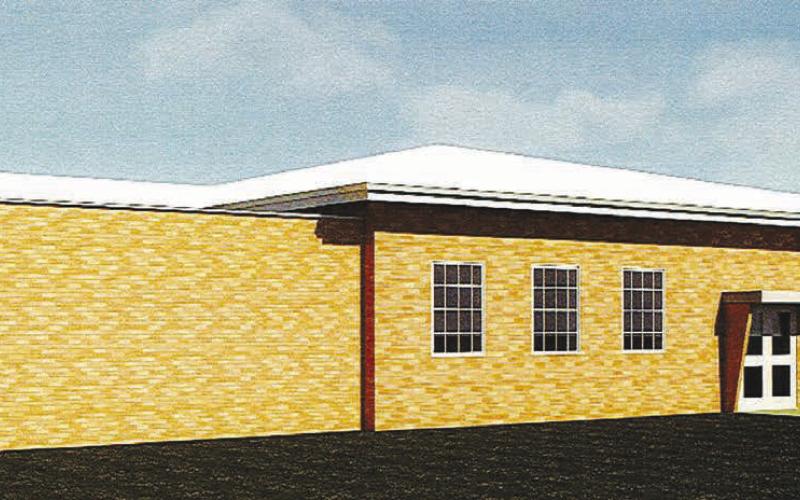 A 27-foot x 25-foot addition to the Dewey County Courthouse in Timber Lake will provide fireproof space for county records. Estimated cost of the project is around $300,000 with work scheduled to get underway this spring. See bid notice on Page 12.