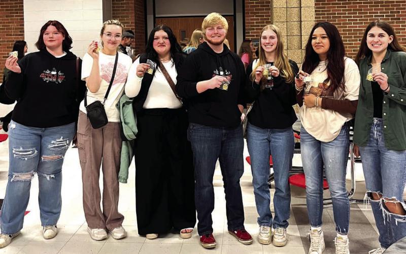 Cast members of the Timber Lake High School One-Act Play brought home nine superior medals from the state competition for their individual and ensemble roles last weekend. Winners were (LR): Serenity Webb, Lola Hornick, Anna Kraft, Shawn Quinn, Averie Marshall, Kessa Bigger, Meredith Maciejewski, and not pictured - Mckenzi Vomacka and Natalie Lawrence.