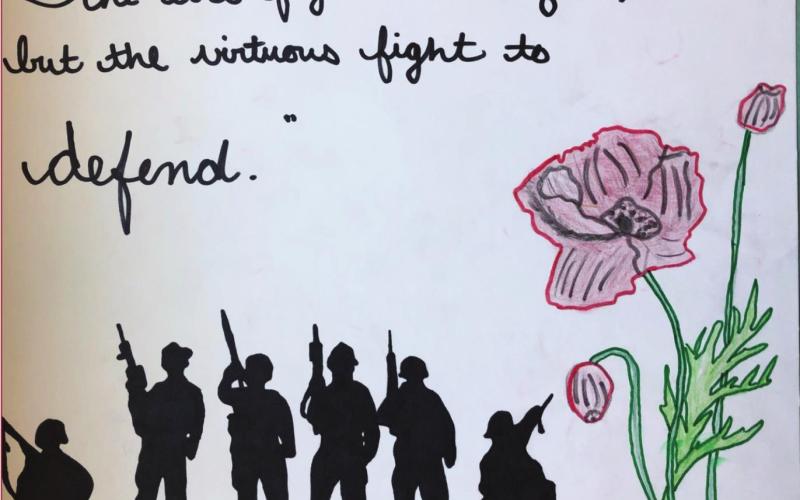 ABOVE: Poppy poster by Trenton Hansen, second place in Grade 12