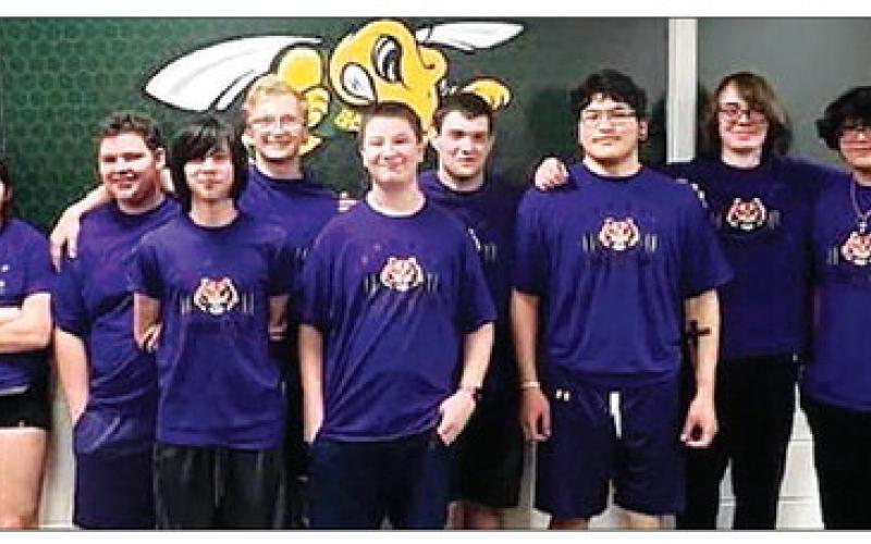 Members of the Dupree High School Powerlifting Team include (front,l-r) Joseph Brewer, Rio De La Rosa; (back, l-r) Nevaeh Farlee, Wyatt Lemke, Case DePoy, Matthew Lemke, Bubba Marshall, Riley Tibbs and Zeus Oakie. Submitted Photo