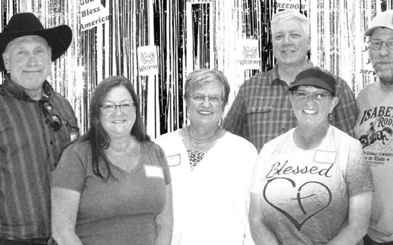 There was an amazing representation from the Class of 1986! All but two of the classmates were in attendance to celebrate their 40th reunion. Front (L-R): Deb (Dugan) Baxter, Larinda (Burress) Price, and Iris (Boysen) Wiedmer; Back: Kelly Kerstiens, Shannon Begeman, and Tom Alley. Photo by Patty Peacock