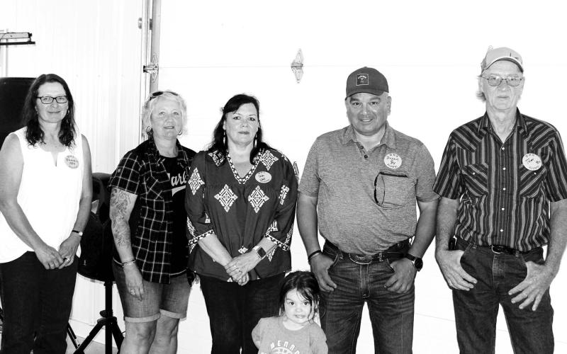 RIGHT: The Dupree Class of 1984 had a good turnout for their 40th reunion and did a parade float too. (l-r): Dianna (Mitchell) Longbrake, Tina (Herrman) Neigel, Lisa (Vandervier) Veit, Dugan Smith, and Tom Wishard.