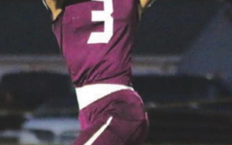 Chazz Gabe hauls in a pass in the Panthers’ win over Harding County. Photos by Jon Flatland