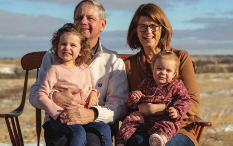 Brent and Nancy Thiel with granddaughters Millie and Maisy