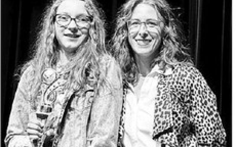 Instructor Colette Schaffer (RIGHT) presented the Studio Award to Bricelyn Pederson, the outstanding student of the year. At the recital, Bricelyn, a sixth grader, performed on guitar and piano and sang. Photos by Kathy Nelson