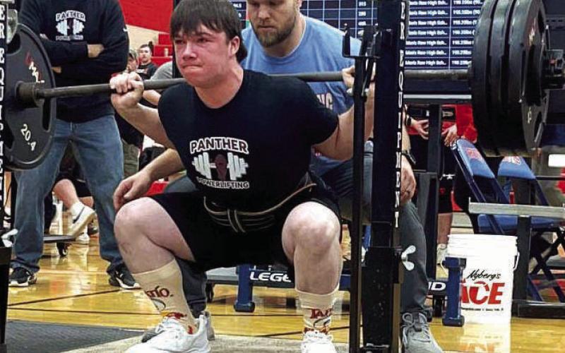 Brady Maher of Timber Lake finished ninth in his weight class at the SD State Powerlifting Championships last weekend. This is the first year Timber Lake has fielded a powerlifting team. Photos by Zoey De La Rosa