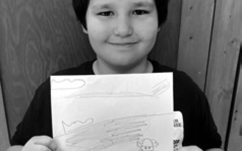 Carter Webb: 'If I was a scientist, I would want to explore more about giant squid and discover new things about them. I know they have two feeding tentacles. They shoot out their tentacles, to grab whales by the head and try to put them in their mouth by using their beaks.'