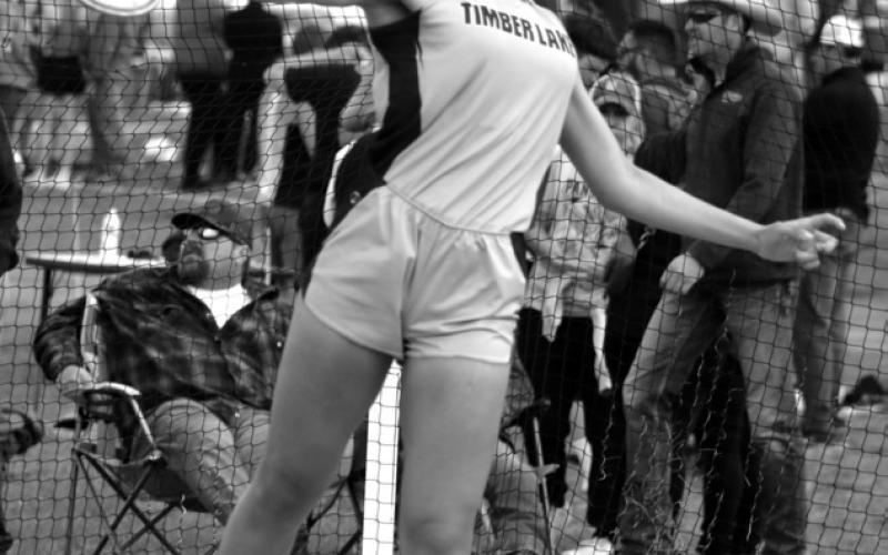 Jasmine Nash captured the LMC Track Meet title in the shot put and finished runner-up in the discus during action at Kraft Field in Timber Lake last week. Nash hit the 36-5 mark to win the shot and tossed the discus 98-10.