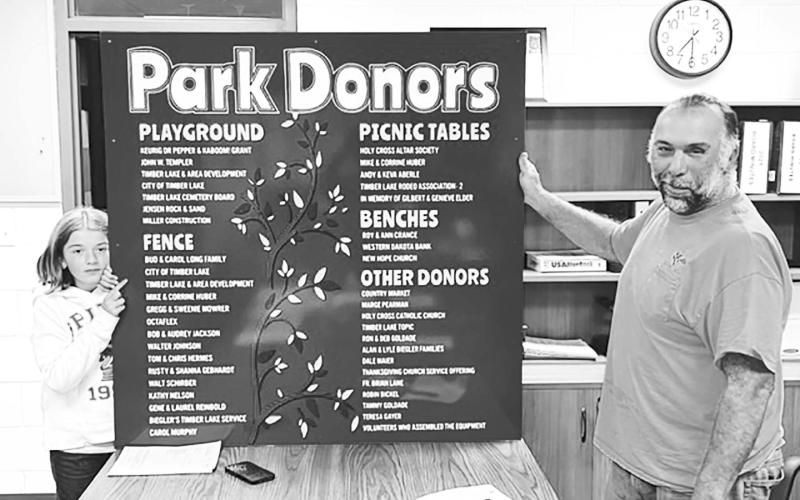 Park project donor sign