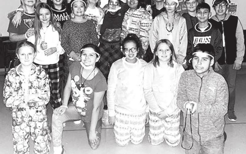 Here is a picture of the entire 5th grade class during our 2/22/22 “Let’s Glow” party. FRONT (L-R): Evelyn Gill, Katie Ridl, Sequoia Taken Alive, Tristan Swift, Theo Taylor; BACK: Maddy Hermes, Ella Handeland, Katie Martin, Jalee Booth, Addison Lindskov, Selena LongBrake, Aj Red Fox, Brayzin PayPay, Levi Berndt, Braxton Farlee, Evan Schweitzer, Camden Ley, Dayson Schumacher.