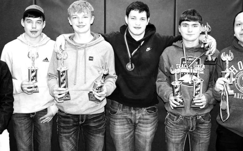 Dupree High School students taking home individual awards from the NWAS Academic Olympics testing are (L-R): JC Pederson, Haydon Starr, Braydon Terveen, Matthew Lemke, JW Pederson, and Wambli Quintana. Photos by Patty Peacock