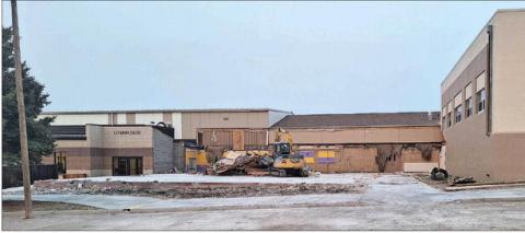 LEFT: A construction project at Dupree school is underway.