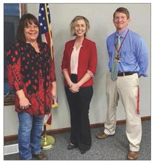 The Westview School District in Goshen, IN, has announced the hiring of Kendra Sandquist as its new Director of Finance. Sandquist, of McLaughlin, brings 11 years of school business experience to the district and was one of nine candidates for the position. Pictured are (l-r) Westview School Board member Carrie Schrock, Sandquist, and Westview Supt. Randy Miller. Courtesy Photo