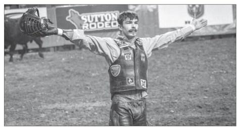 McLaughlin native Chance Schott, 24, acknowledges the crowd after winning the bull riding competition at Rodeo Rapid City last week. Schott also won the Xtreme Bulls event that was part of the Black Hills Stock Show &amp; Rodeo. Photo courtesy of Robert Slocum