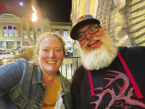 Dave Johnston with his wife, Stephanie