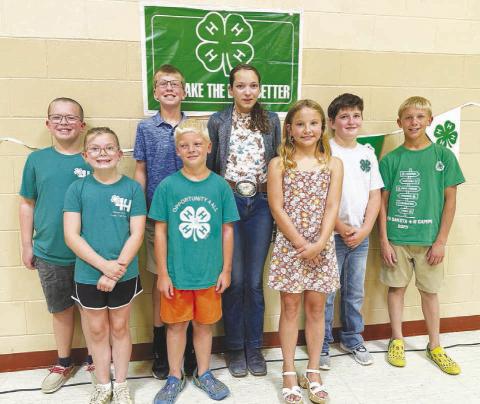 ABOVE: 4-Hers who perfomed in the music contest were (front, l-r) Stella Nilson, Eli Zeug, Sophia Gross; back: Garrett Nilson, Gracen Gill, Bricelyn Pederson, Luke Biegler, Isaac Zeug.
