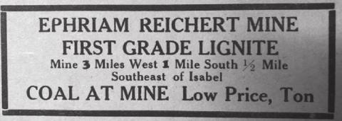 Ad from The Isabel News, January, 1941