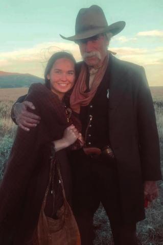 Shantell Brewer, a 2020 graduate of Dupree High School, has been selected to play a part as an extra in an episode of the TV series Yellowstone 1883. She is pictured here with the show’s star, Sam Elliott.