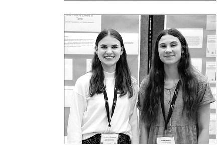 ABOVE: Meredith Maciejewski and Natalie Lawrence won first place in the Social Sciences Category.