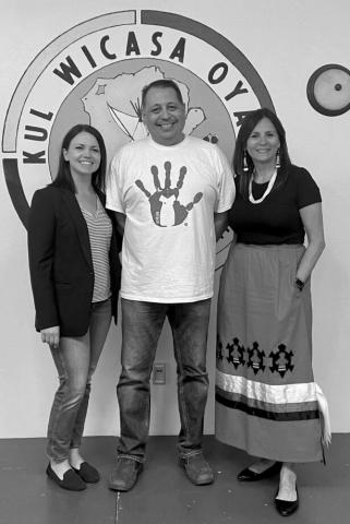 U.S. Attorney for the District of South Dakota Alison Ramsdell (LEFT) with Assistant U.S. Attorney Troy Morley and National Native American Outreach Services Liaison Marlys Big Eagle at an MMIP Walk in Lower Brule on May 5, 2023. (Courtesy South Dakota U.S. Attorney’s Office)