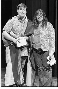 Mason Arpan received the $500 Beau DuBray Memorial scholarship presented by Michelle DuBray.